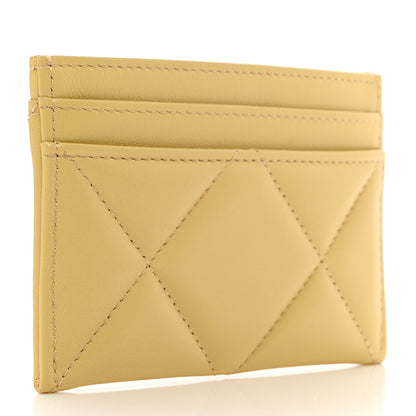 Chanel Lambskin Quilted Chanel 19 Card Holder Yellow 3 of 9