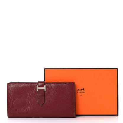 Hermes Chèvre Mysore Bearn Gusset Wallet Rouge H 16 of 16