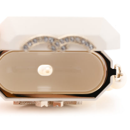 Chanel Resin Crystal Pearl Airpod Pro Case Necklace Gold White Pearly Black 5 of 7