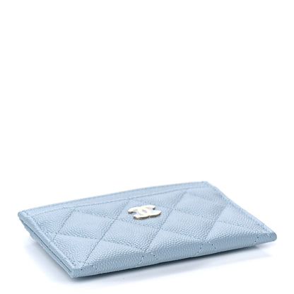 Chanel Caviar Quilted Card Holder Light Blue 4 of 10