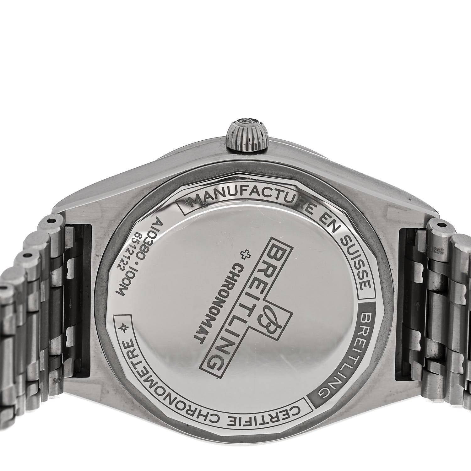 Breitling Stainless Steel Diamond Bezel 36mm Chronomat Automatic Watch Mint Green A10380 4 of 5