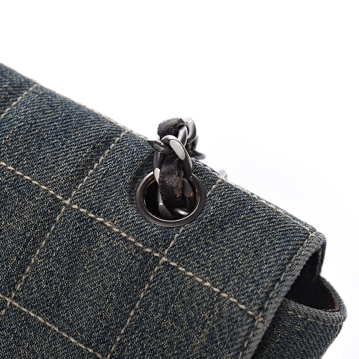 Chanel Denim Chocolate Bar Quilted Flap 11 of 12