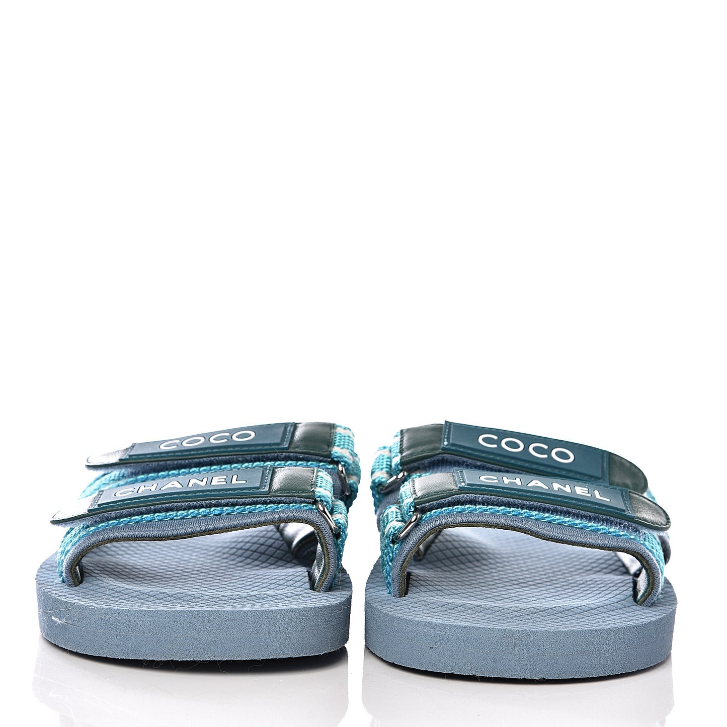 Fabric Rubber Coco Slides 38 Blue