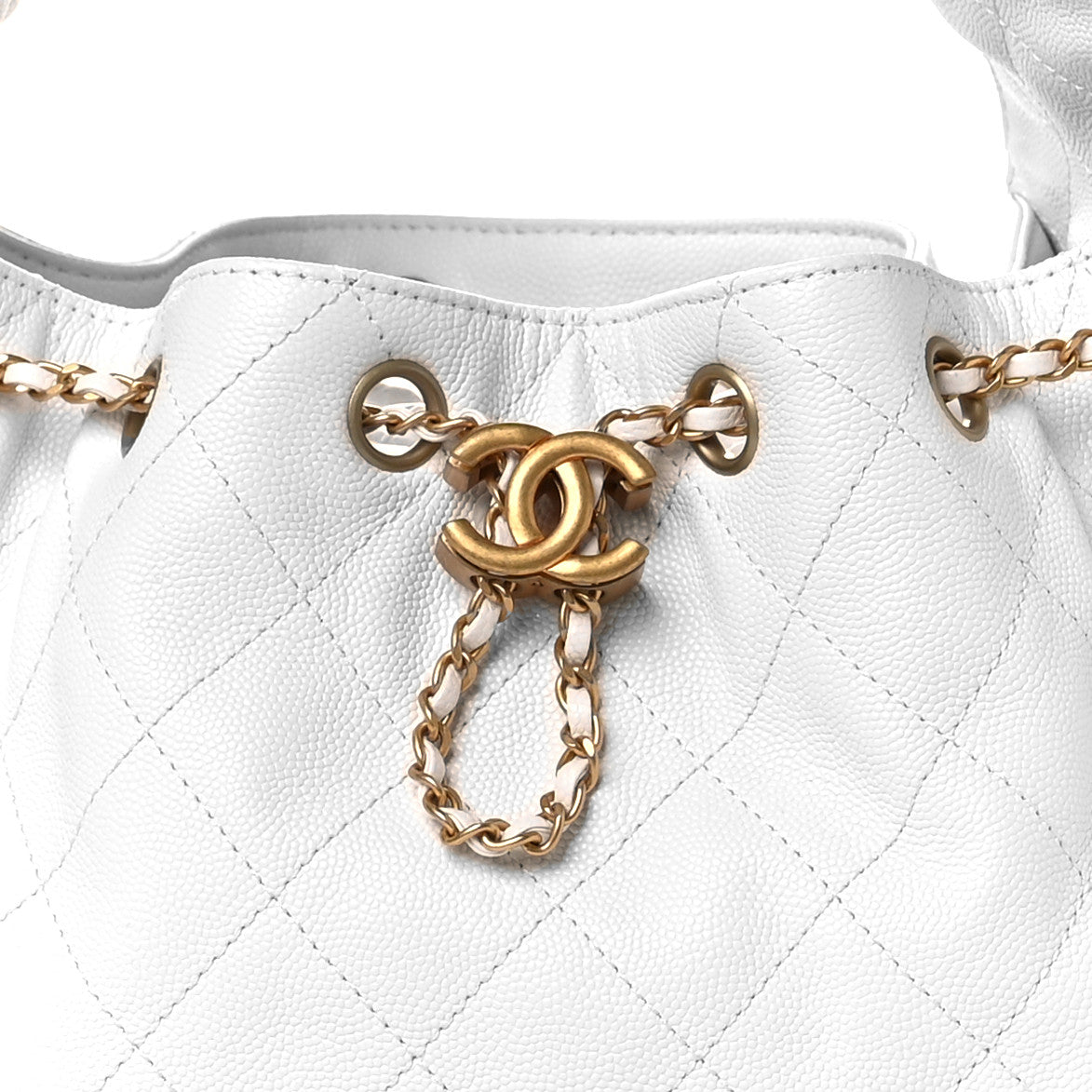 Chanel Caviar Quilted Small Chanel 25 Handbag White 8 of 10
