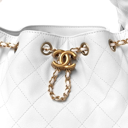 Chanel Caviar Quilted Small Chanel 25 Handbag White 8 of 10