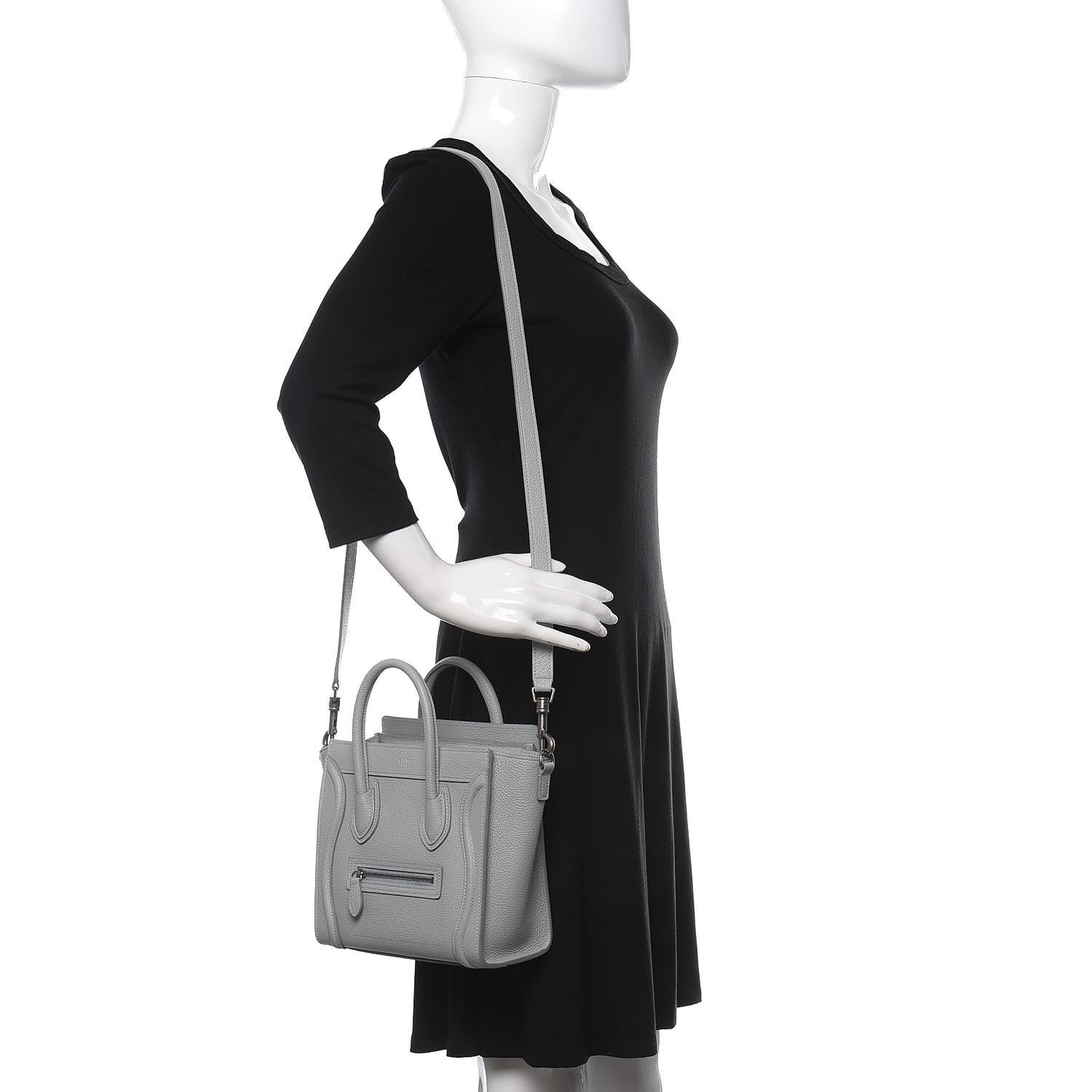 Drummed Calfskin Nano Luggage Mineral