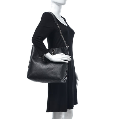Chanel Calfskin Stitched Large Hobo Black 2 of 8