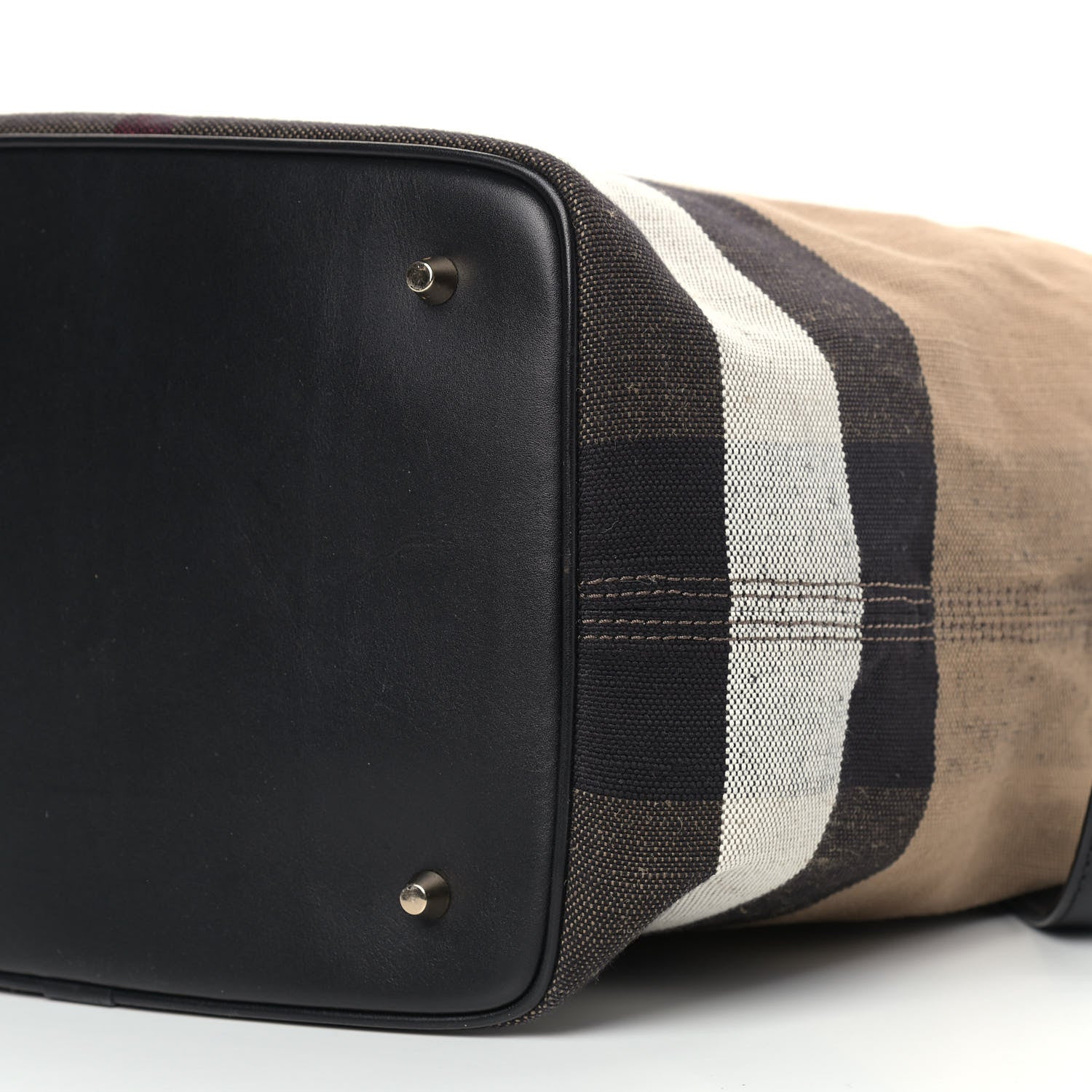 Burberry Canvas Mega Check Medium Ashby Hobo Black 10 of 11
