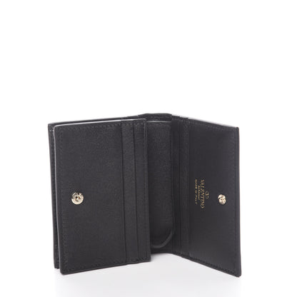 Valentino Garavani Calfskin Rockstud French Flap Wallet Black 5 of 6
