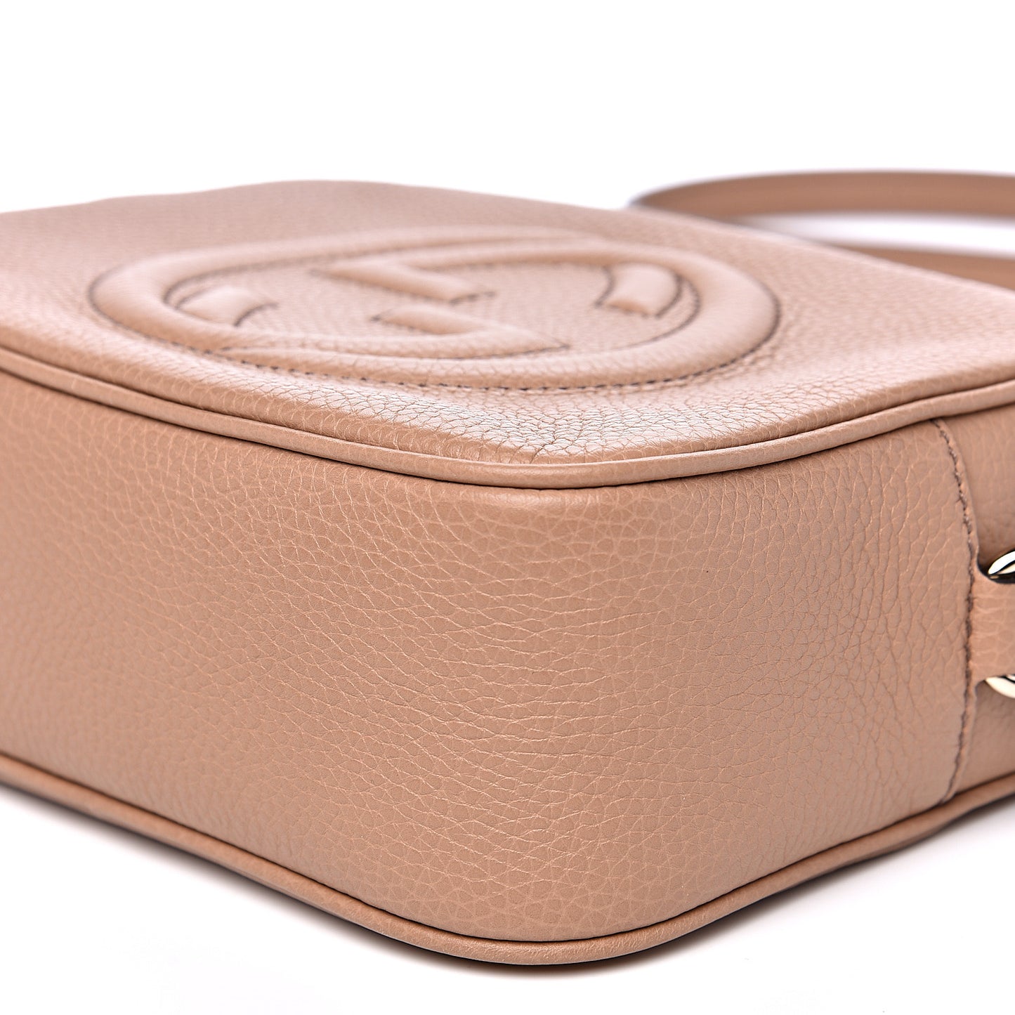 Pebbled Calfskin Small Soho Disco Bag Rose Beige