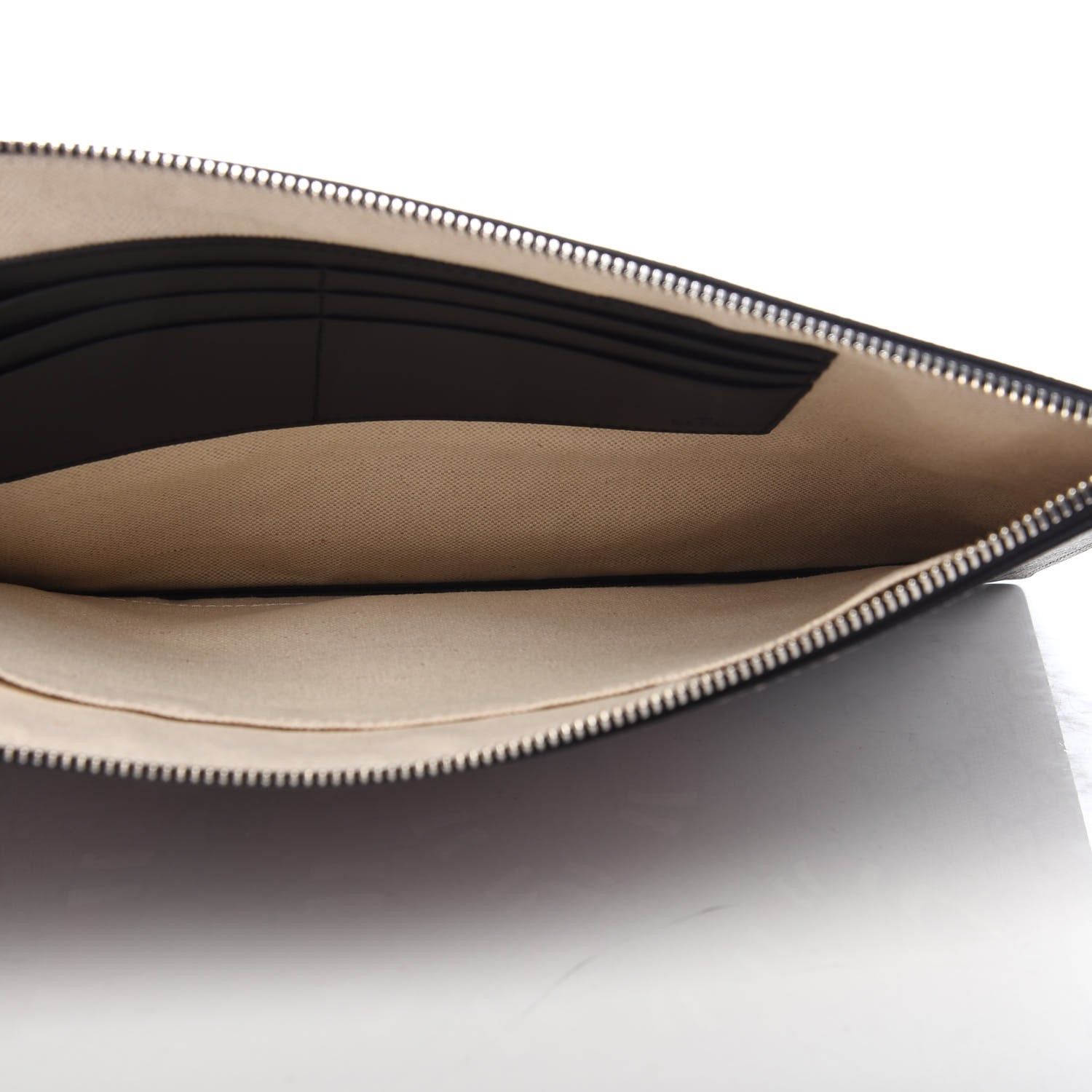 Gucci GG Supreme Monogram Kingsnake Zip Wristlet Pouch Beige Black 5 of 7