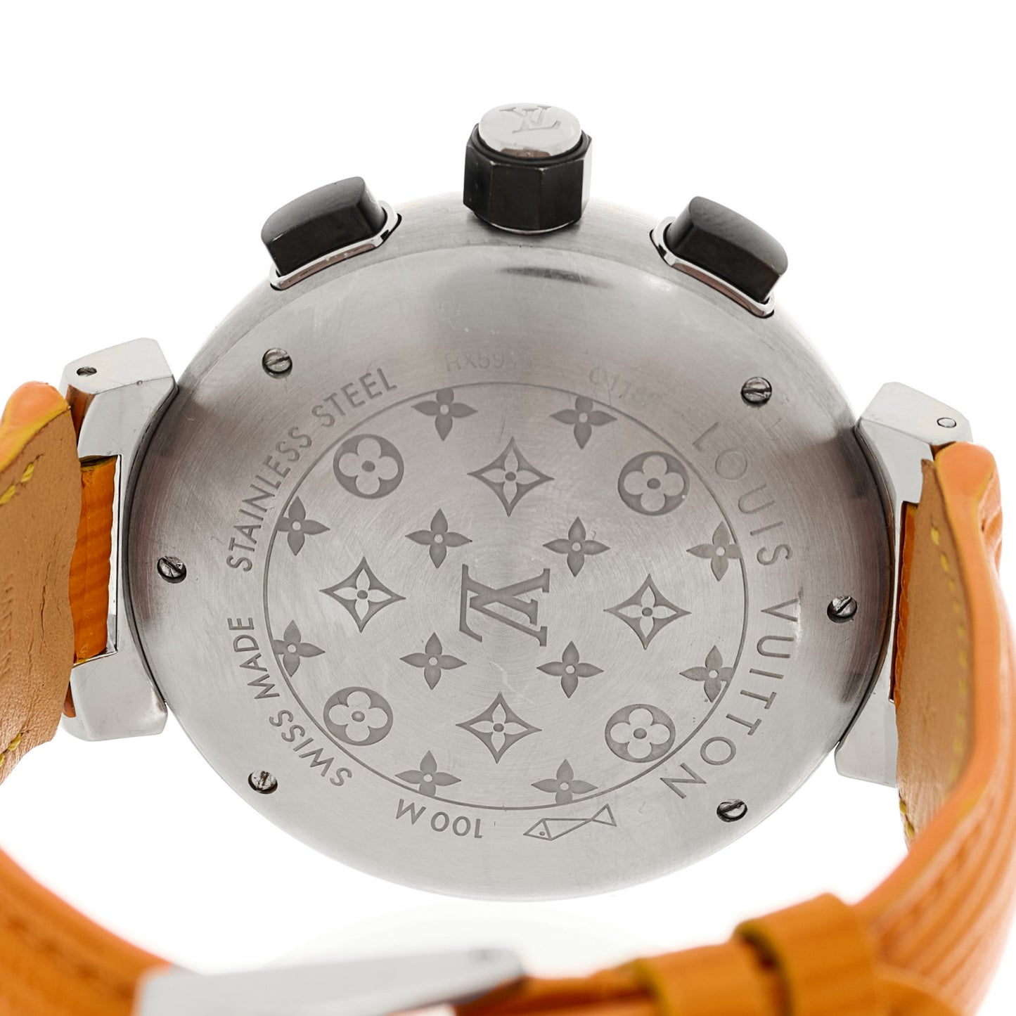 Stainless Steel Epi 41mm Tambour GMT Quartz Watch Orange