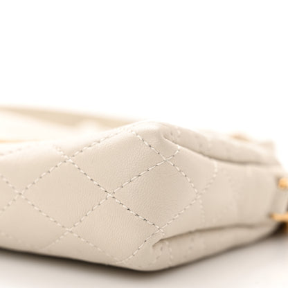 Saint Laurent Lambskin Quilted Gaby Zipped Pouch Crema Soft 10 of 10