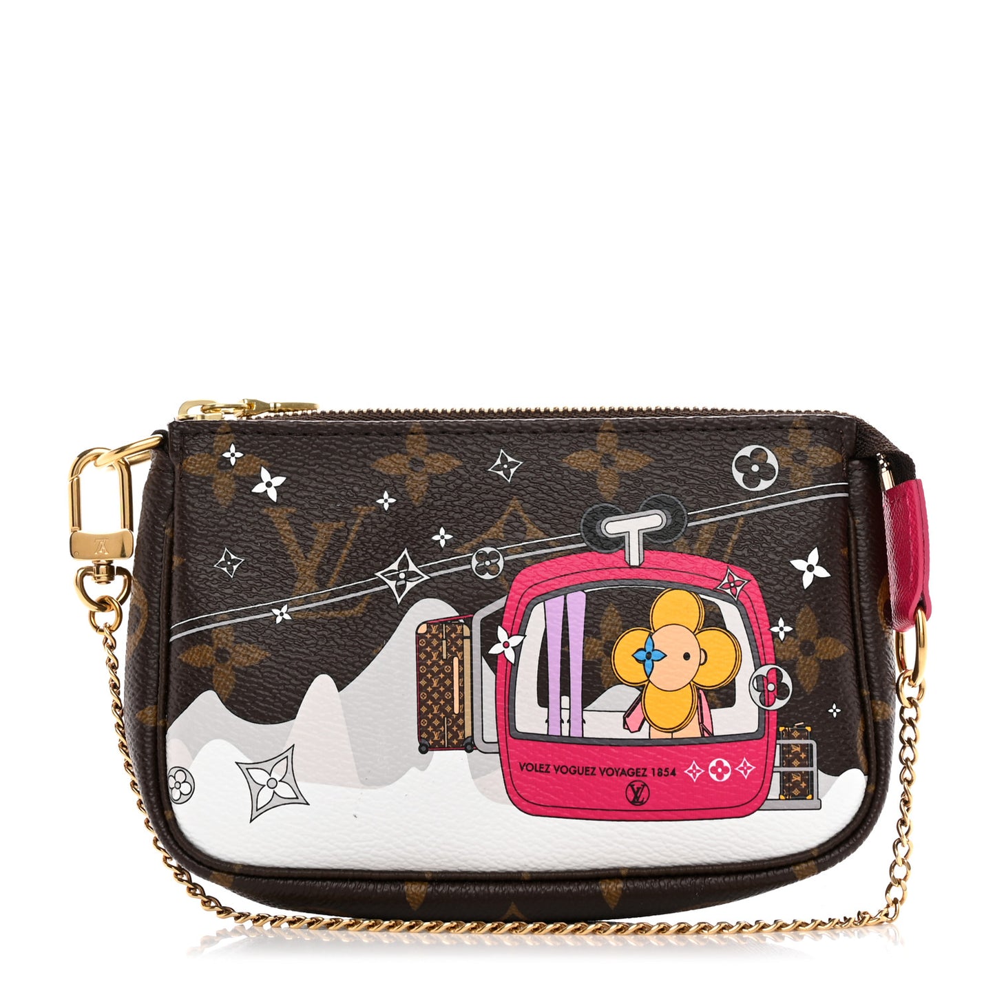 Monogram 2019 Christmas Animation Mini Courchevel Pochette Accessories Fuchsia