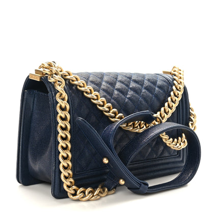 Chanel Caviar Quilted Medium Boy Flap Navy 3 of 9
