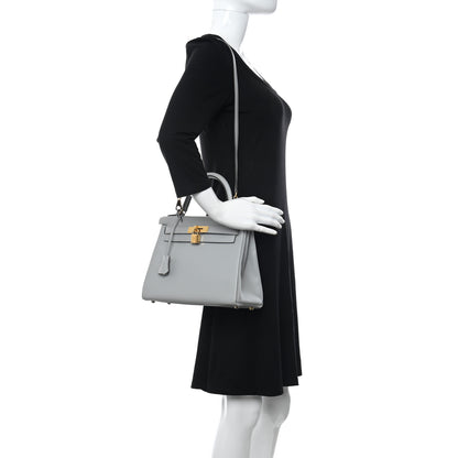 Hermes Evercolor Kelly Retourne 28 Bleu Glacier 2 of 12