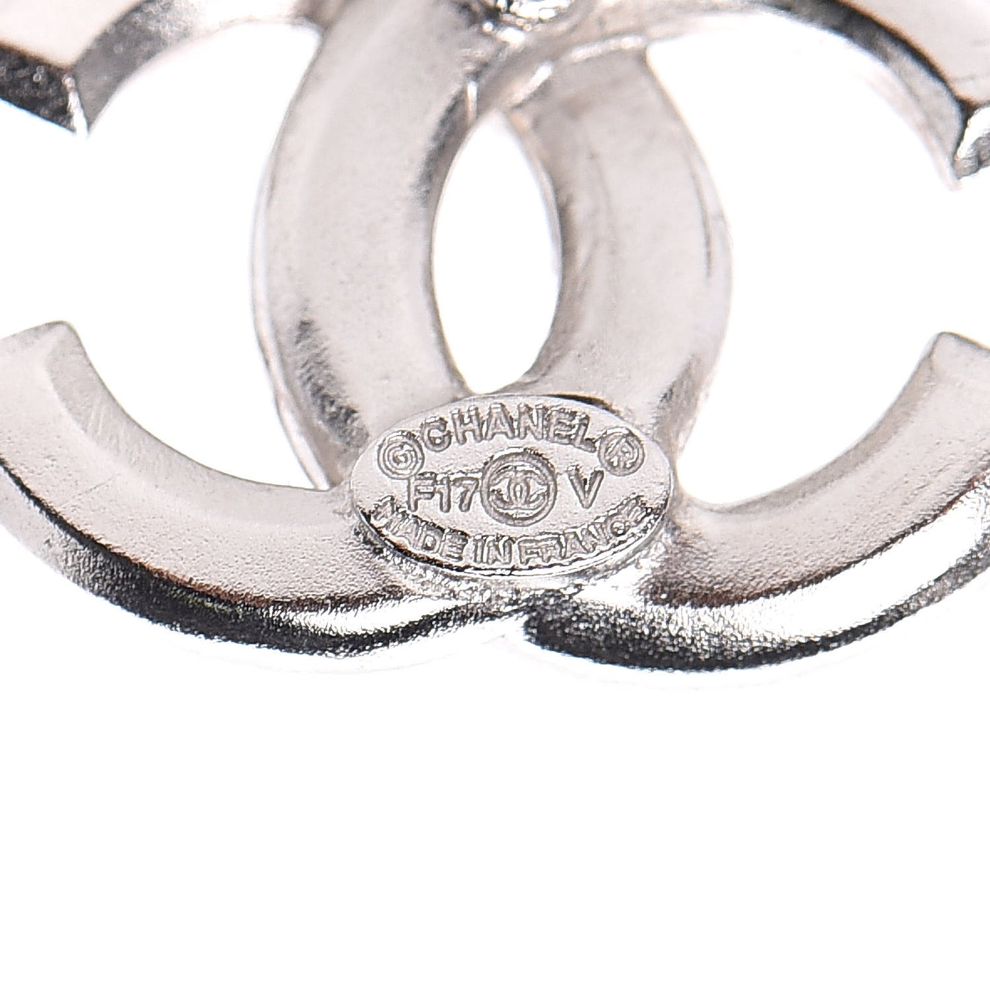 Crystal CC Earrings Silver