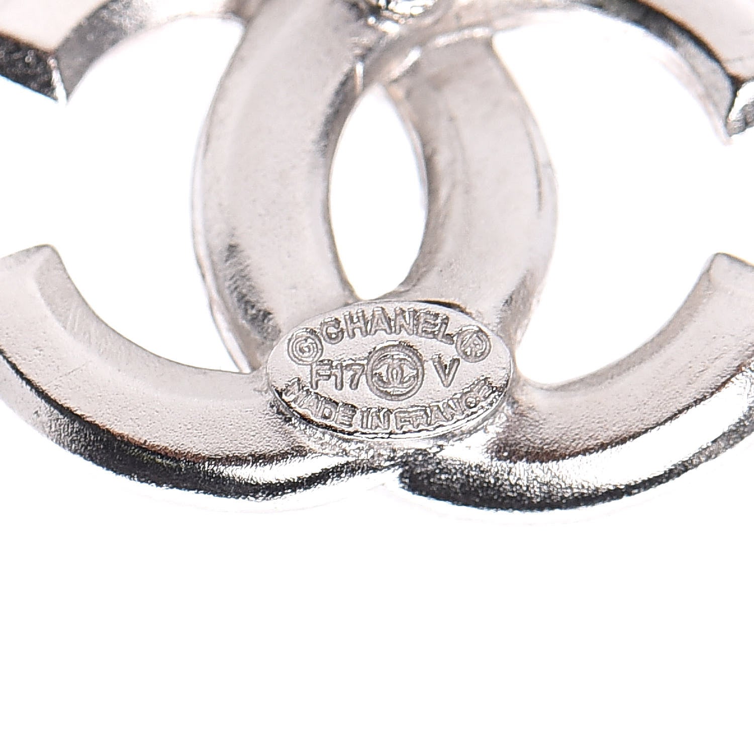 Chanel Crystal CC Earrings Silver 3 of 6