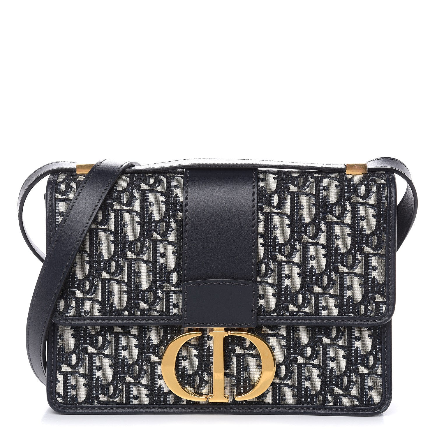 Christian Dior Oblique 30 Montaigne Flap Bag Blue 1 of 10