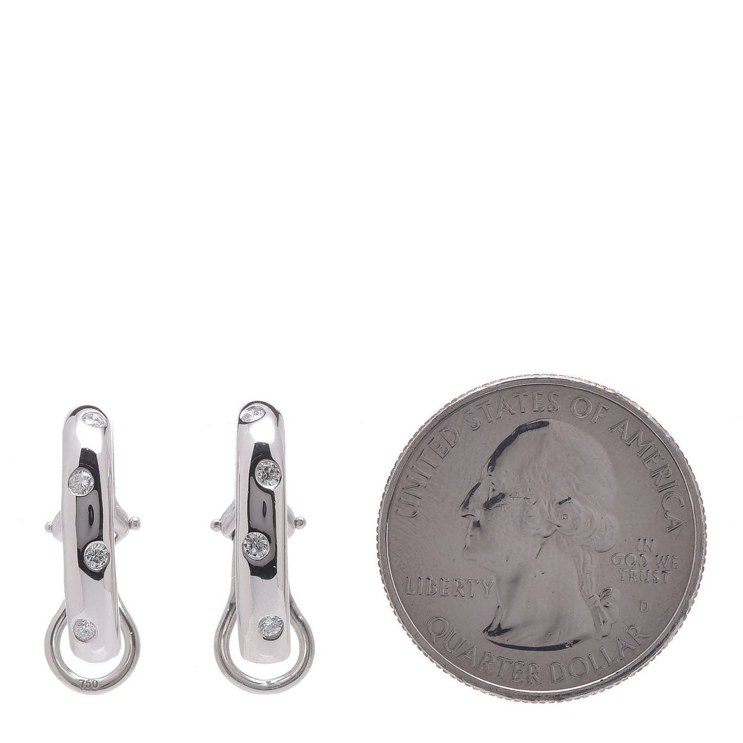 Platinum Diamond Etoile Hoop Clip-On Earrings