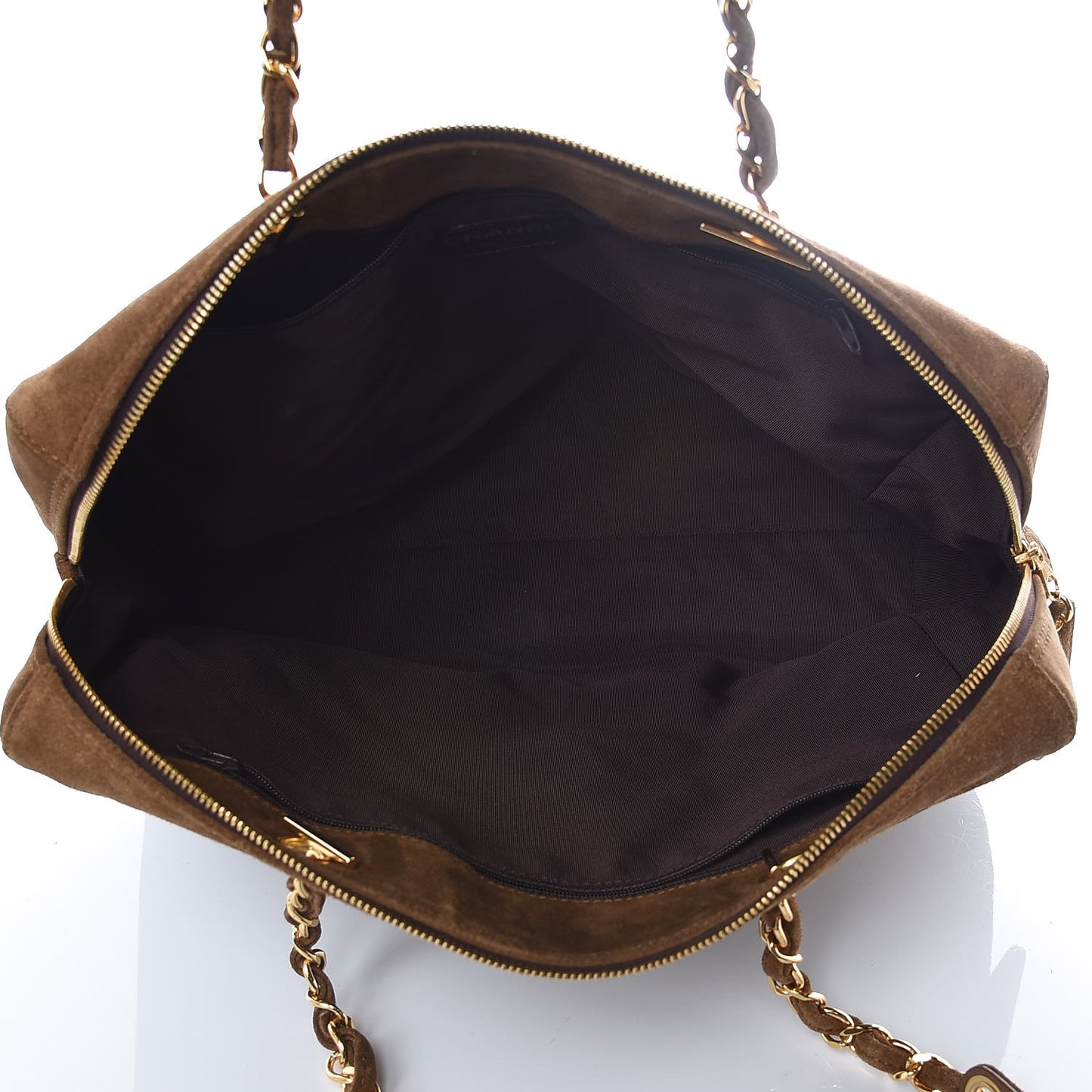 Suede CC Shoulder Bag Brown