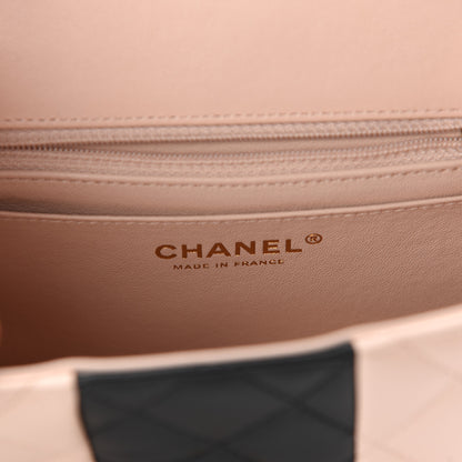 Chanel Lambskin Quilted Mini Square Flap Light Beige Black 8 of 9