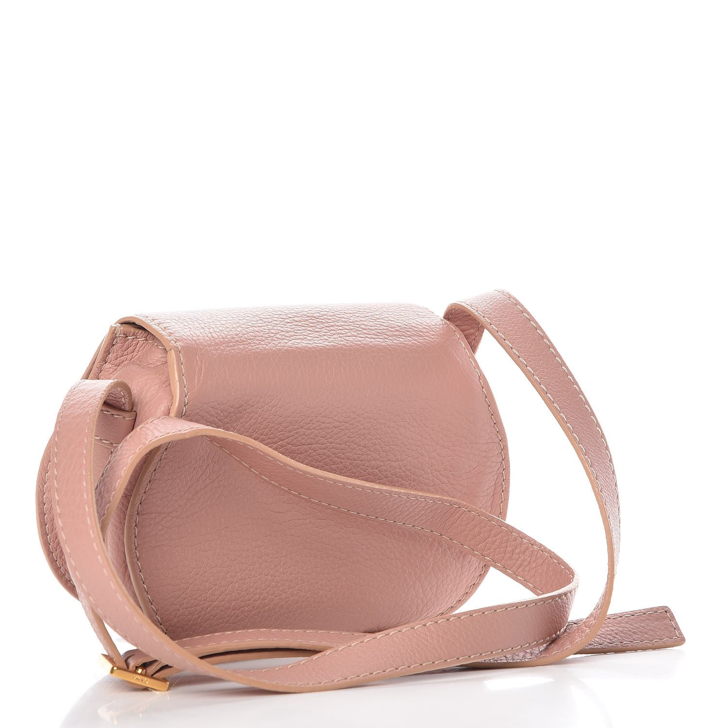 Chloe Grained Calfskin Small Marcie Saddle Bag Anemone Pink 3 of 10