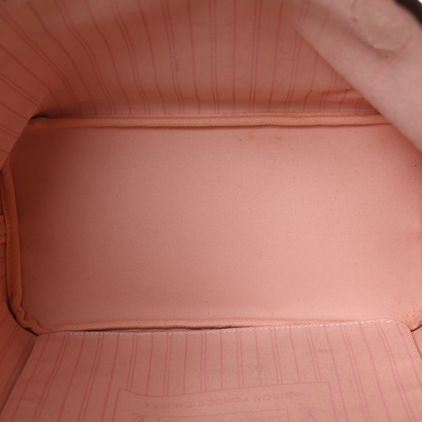 Damier Ebene Neo Neverfull MM Rose Ballerine