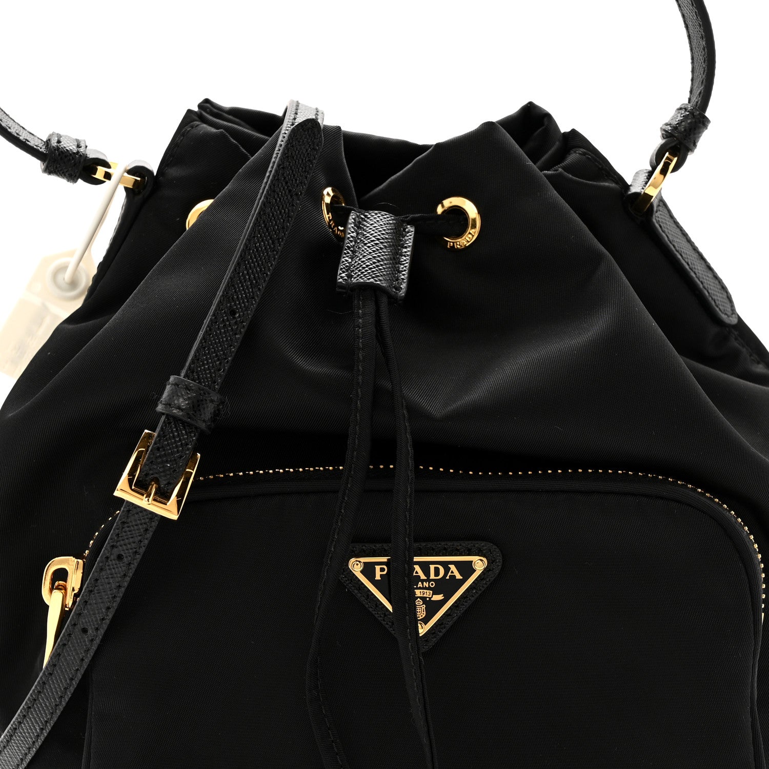 Prada Re-Nylon Duet Drawstring Shoulder Bag Black 8 of 11