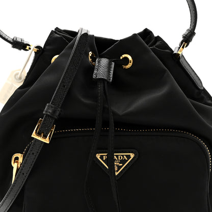 Prada Re-Nylon Duet Drawstring Shoulder Bag Black 8 of 11