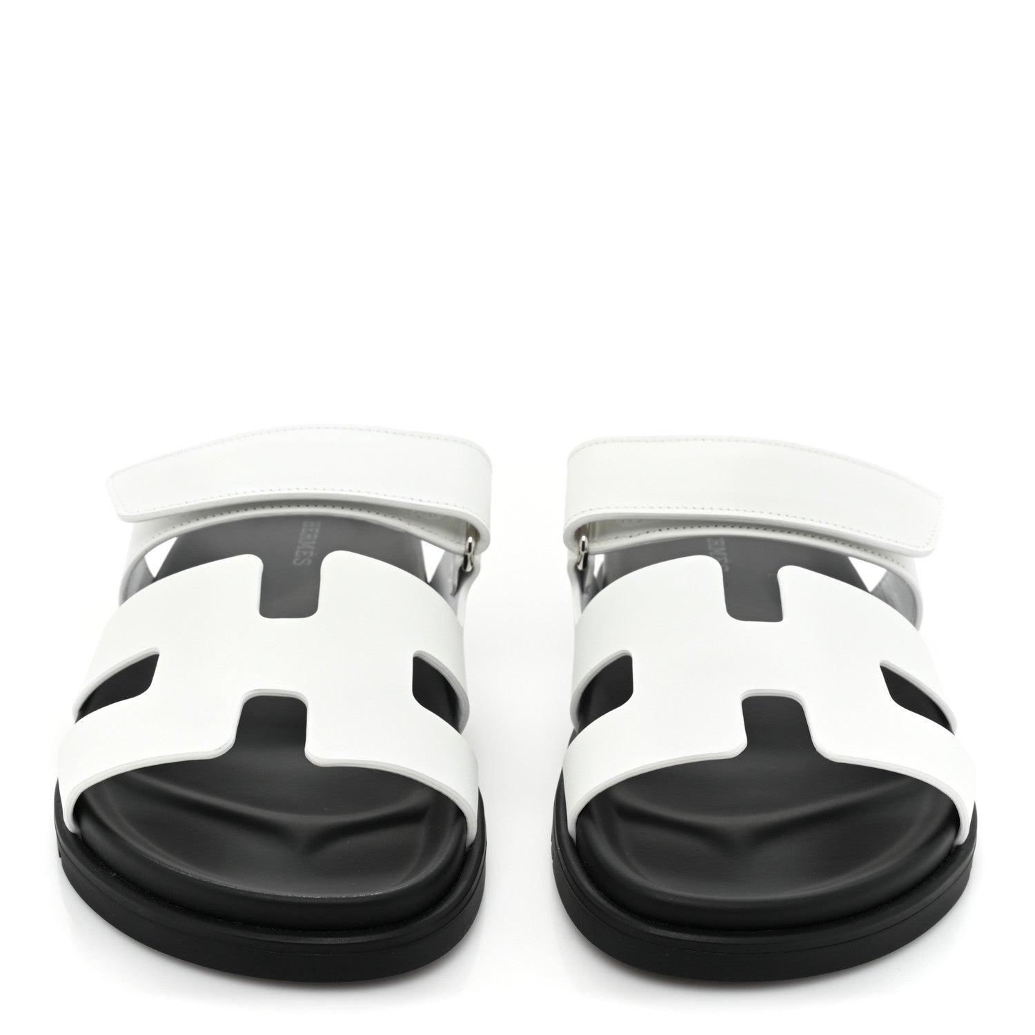 Hermes Calfskin Womens Chypre Sandals 37.5 White 2 of 9