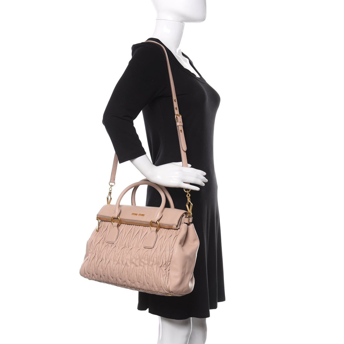 Nappa Matelasse Top Handle Bag Cammeo