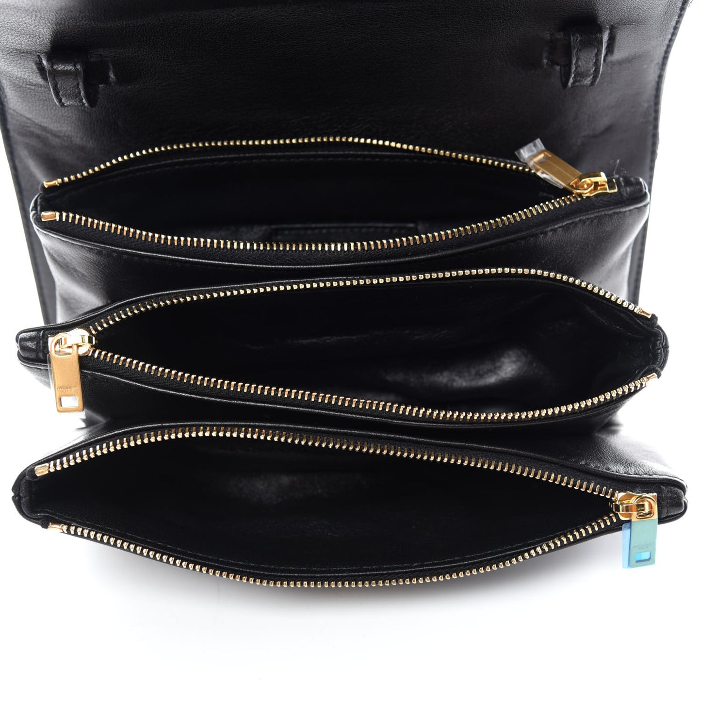 Patent Diamond Quilted Monogram Angie Chain Bag Black