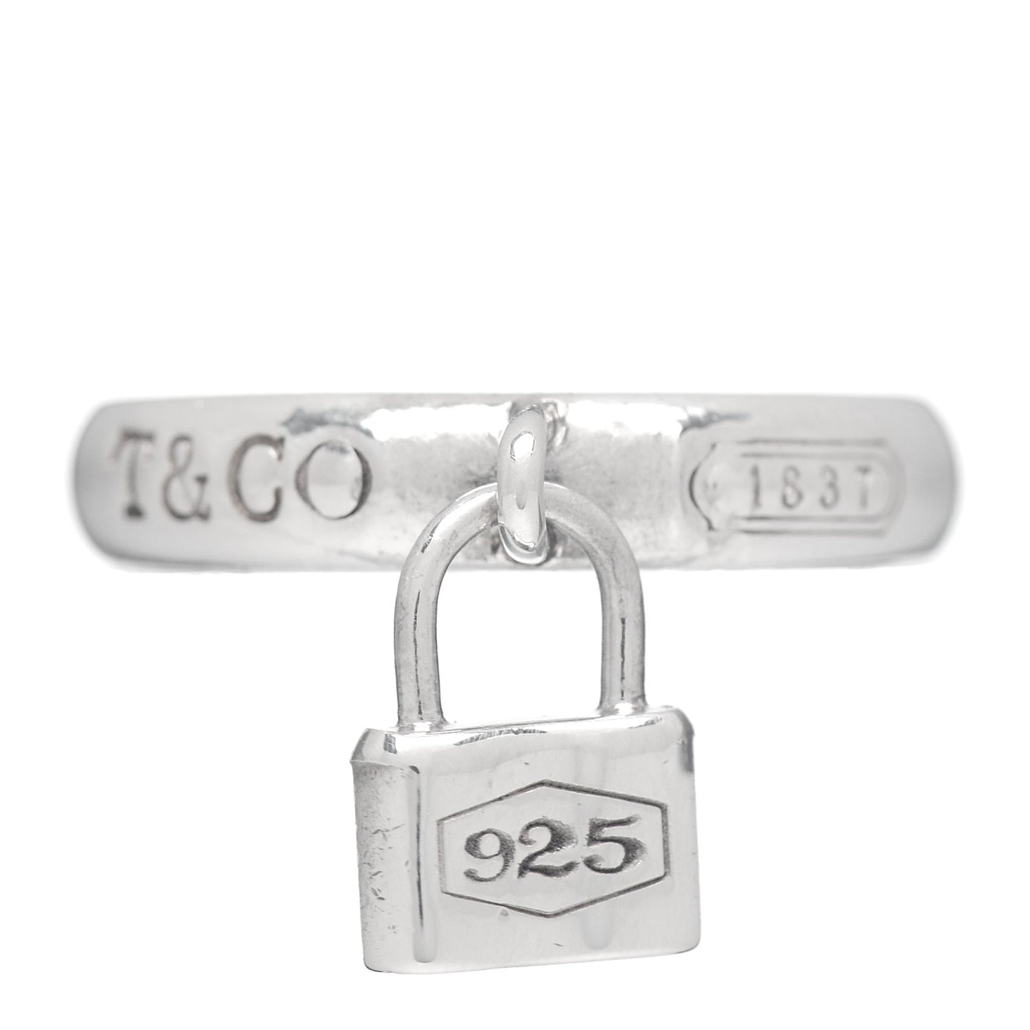 Sterling Silver 1837 Lock Charm Ring 52 6