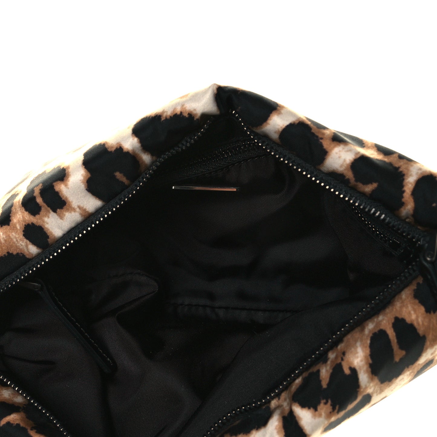 Tessuto Soft Nylon Leopard Print Crossbody Avorio