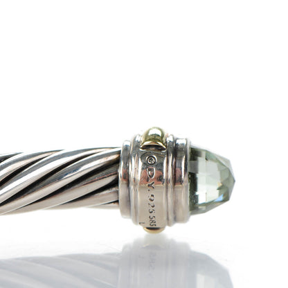 David Yurman Sterling Silver 14K Yellow Gold Prasiolite 7mm Cable Classics Bracelet 4 of 5