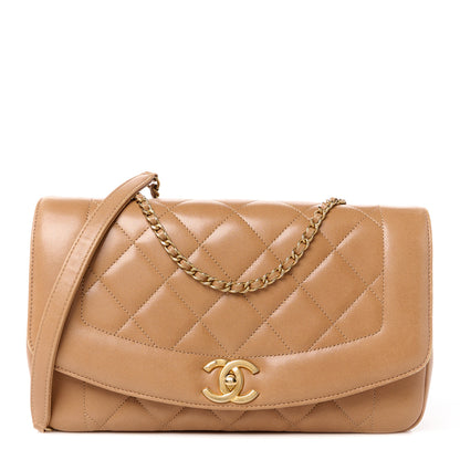 Chanel Lambskin Quilted Medium Single Flap Light Brown 1 of 16