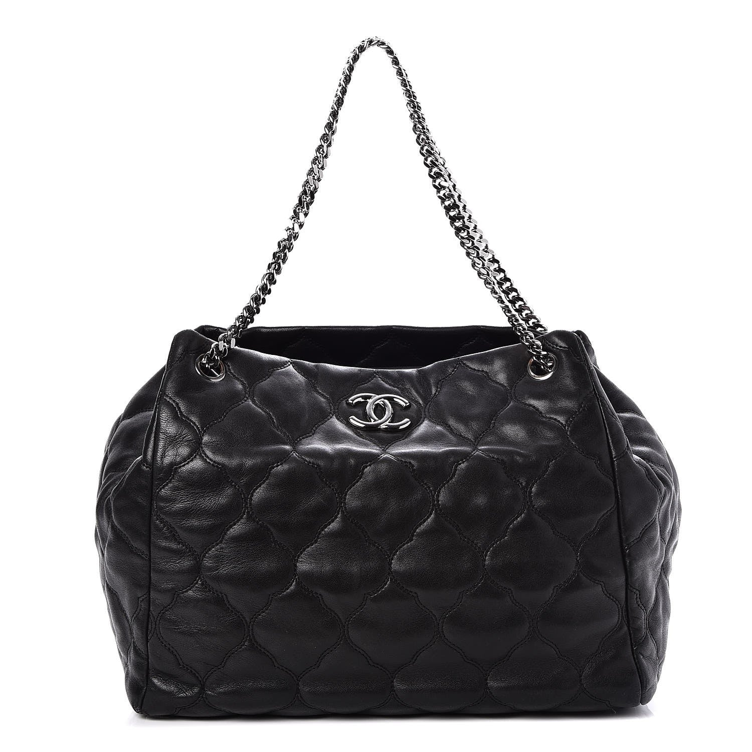 Chanel Lambskin Cells Accordion Tote Black 1 of 7