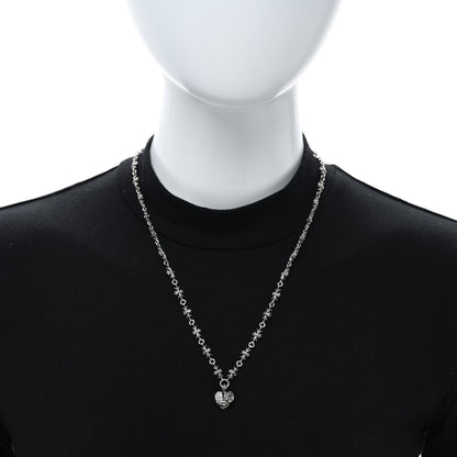 Chrome Hearts Sterling Silver Diamond Heart Pendant Maltese Chain Necklace 2 of 4