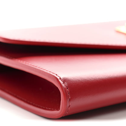 Celine Shiny Smooth Calfskin C Wallet On Chain Bag Red 9 of 11