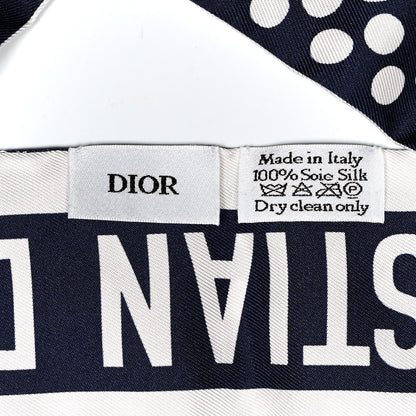 Christian Dior Silk Polka Dot Mitzah Scarf Blue White 3 of 3