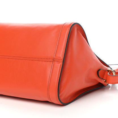 Alexander McQueen Pebbled Calfskin Small Skull Padlock Zip Around Tote Orange 9 of 10