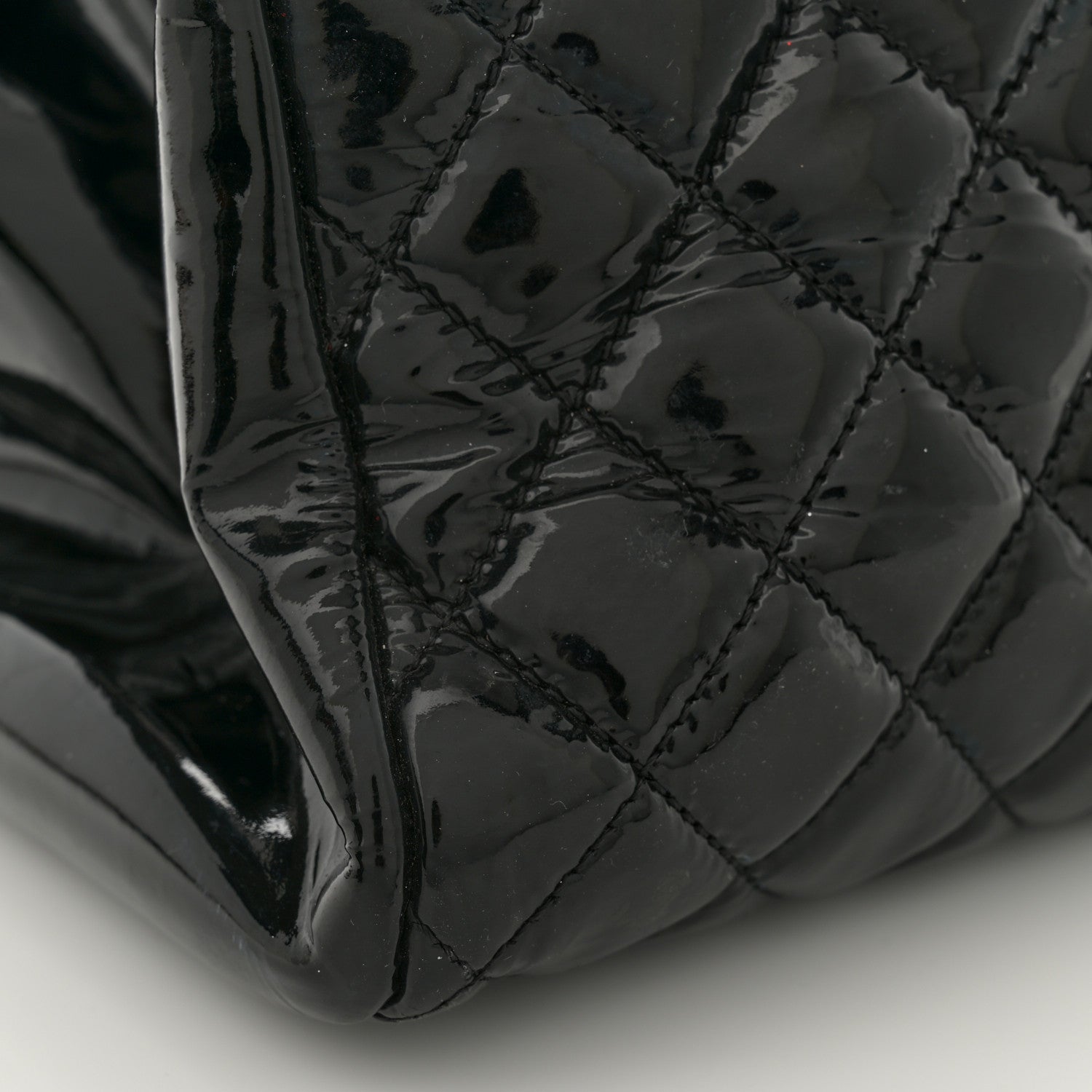 Chanel Patent Quilted Large Just Mademoiselle Bowling Bag Black 12 of 15
