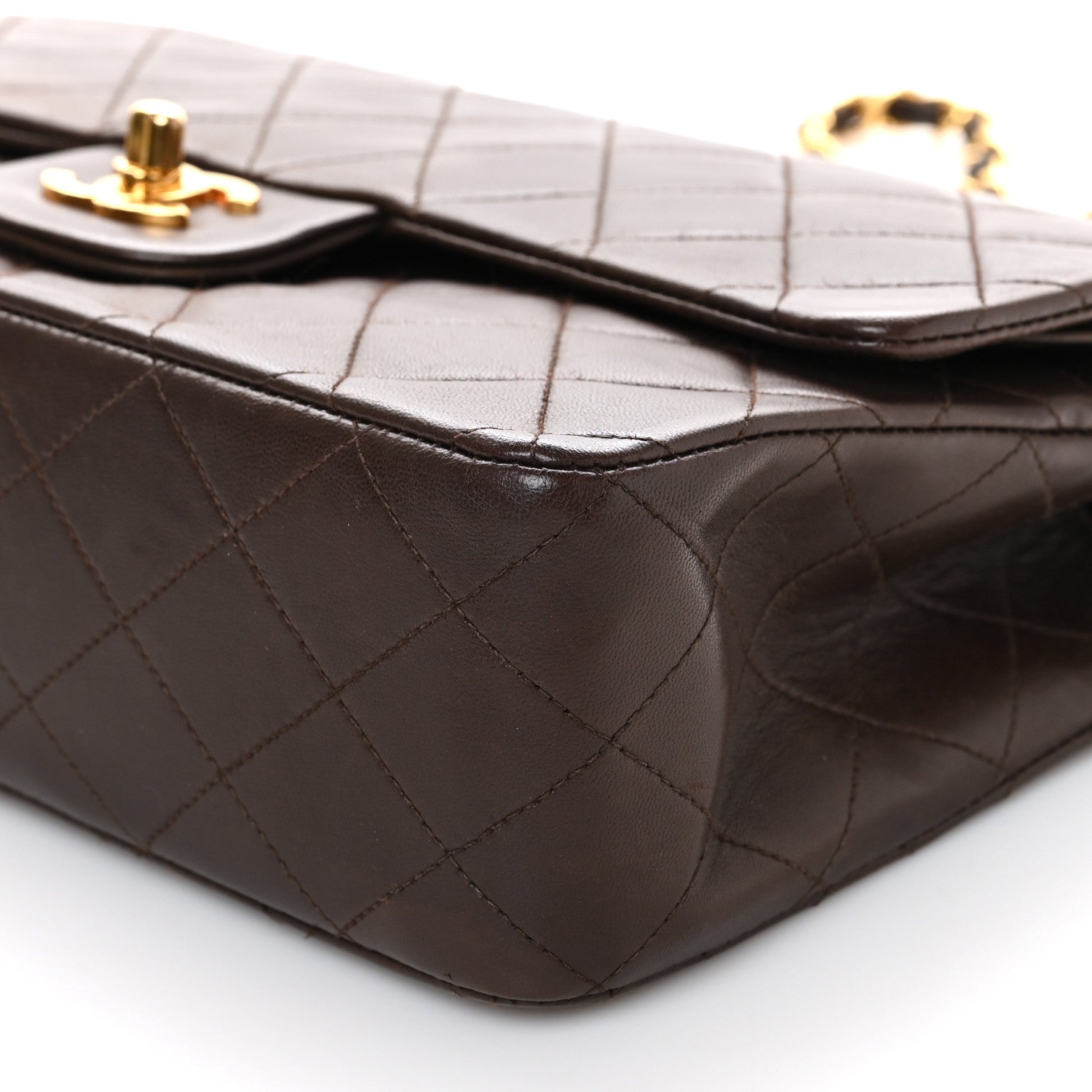 Chanel Lambskin Quilted Medium Double Flap Brown 9 of 11