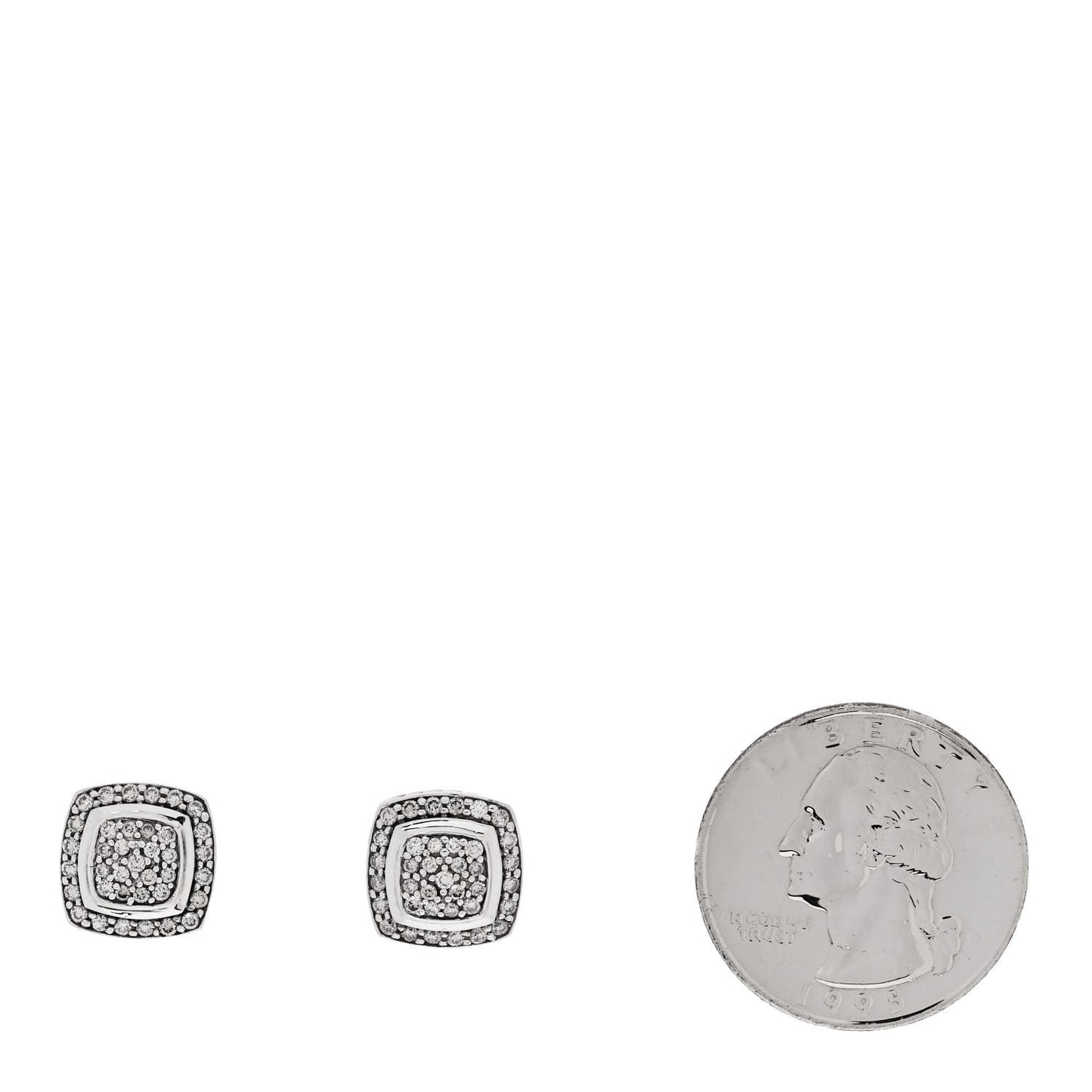 Sterling Silver Diamond 7mm Pave Albion Earrings