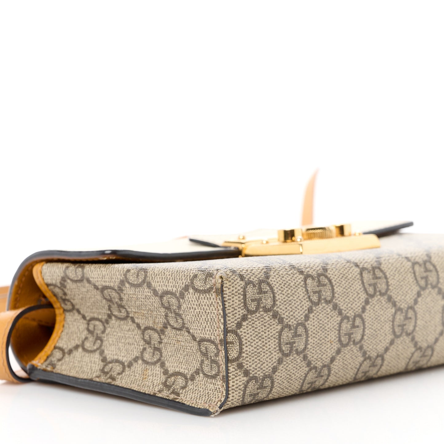 GG Supreme Monogram New Sakai Calfskin Mini Padlock Top Handle Shoulder Bag Beige Ebony Mystic White Sun Oil