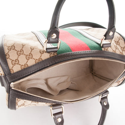 Gucci Monogram Vintage Web Medium Boston Dark Brown 5 of 8