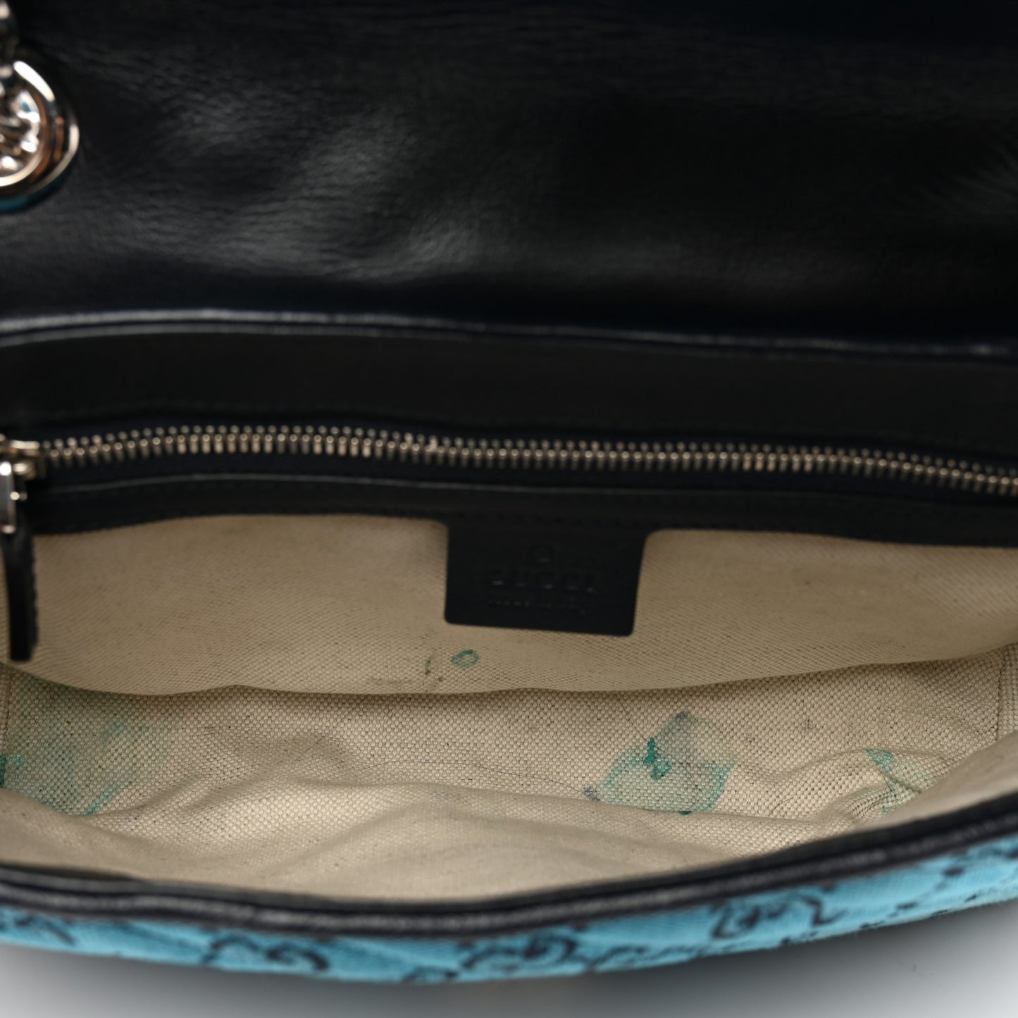 Monogram Multicolor Matelasse Diagonal Small GG Marmont Shoulder Bag Light Blue