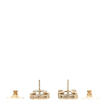 Chanel Crystal Pearl Charming Winter CC Star Heart Earrings Gold 3 of 4