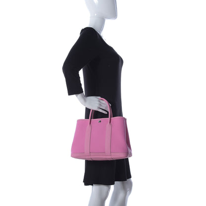 Hermes Toile Officier Vache Country Garden Party Tote 30 Pink 2 of 10